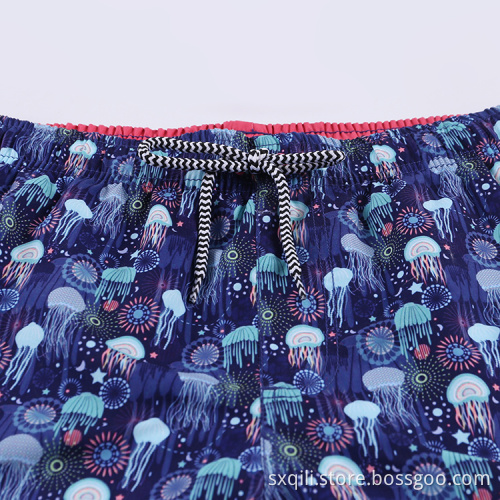 Drawstring Surf Printed Beach Shorts Trunks Mens Swimwear